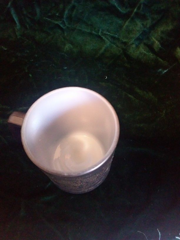 VINTAGE BLACK GOLD ZODIAC COFFEE MUG SIGN OF CANCER FEDERAL GLASS