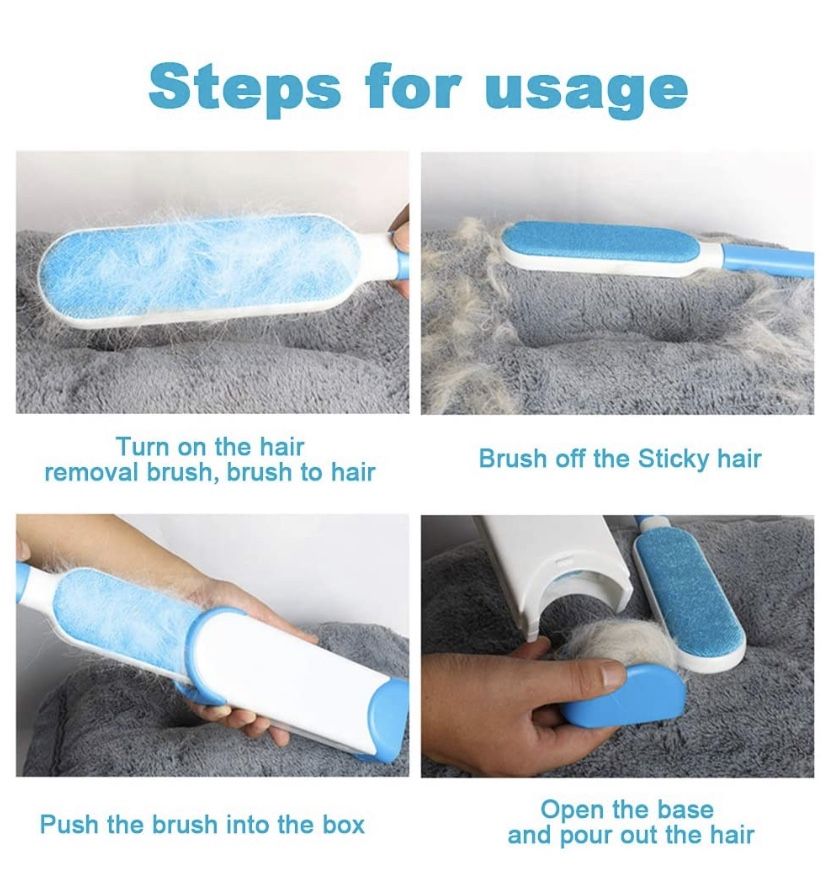 Hair Remover, Cat & Dog Fur Remover - Upgraded Animal Pet Hair Remover Brush with Self-Cleaning Base Efficient Double-Sided Perfect for Clothing, Cou