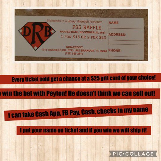 My Sons Travel Baseball Team Is Selling Tickets For A PS5. If You Would Like A Chance Please Send Me A Message. I Take Cash App, And PayPal. 