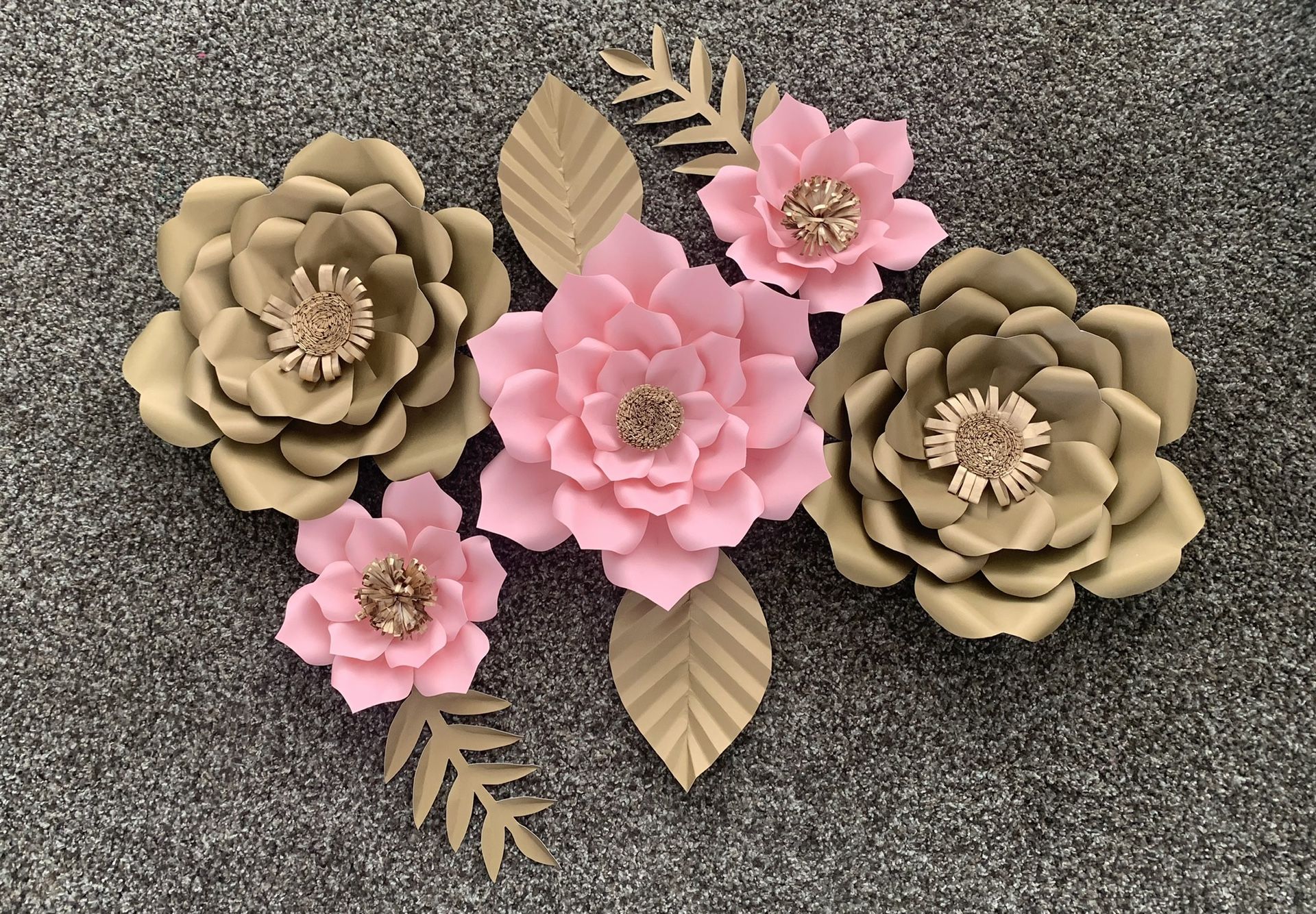 Paper Flowers For Party Decor Birthdays Baptism Bachelorette Quinceañera Gold Rose Pink Roses