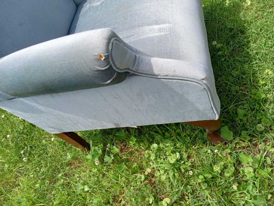 Blue Grey Velvet Chair