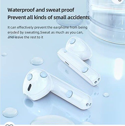 Wireless Earbuds, TWS 5.0 Bluetooth Earbuds,Water-Proof Headphone with Charging Case,HiFi Quality Sound and Noise Cancelling Wireless Earphone (White)