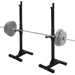 Adjustable Barbell Rack Stand Squat Bench Press Home GYM Weight Liftting Fitness Exercise Thumbnail
