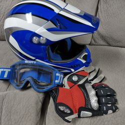 Helmet With Gloves And Goggles Thumbnail