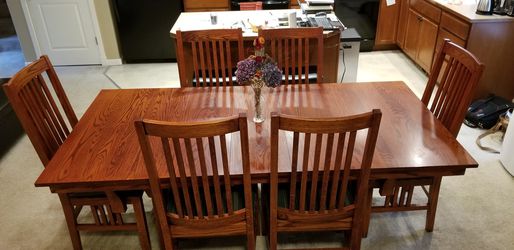 Shin Lee Solid Oak Mission Style Dining, Shin Lee Dining Room Tables And Chairs