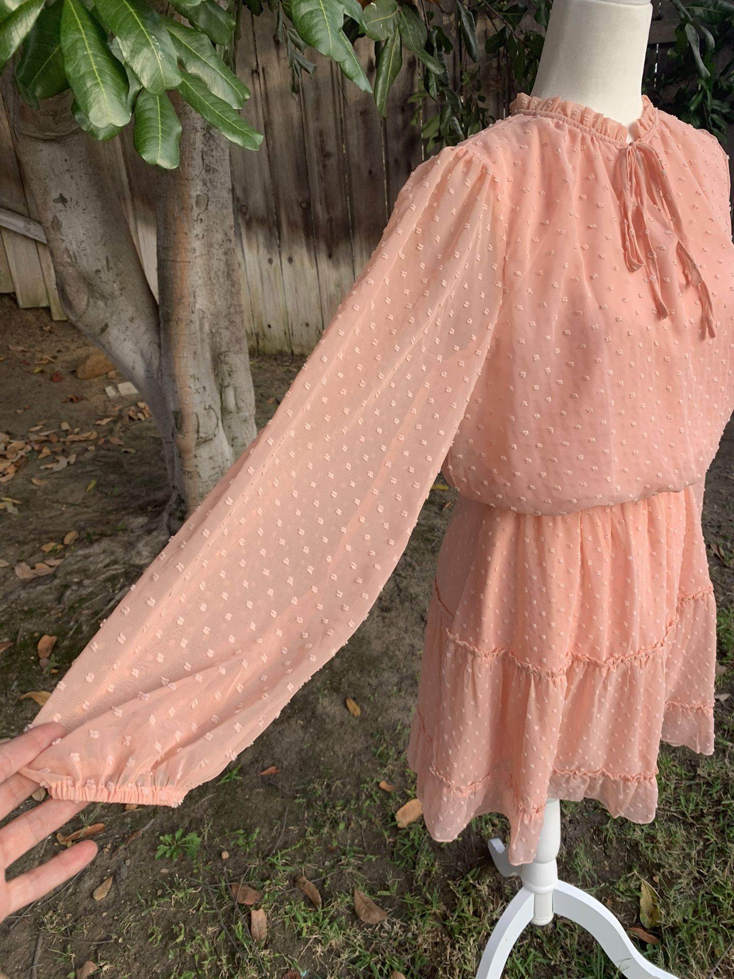 Pink Sheer Long sleeve dress By BTFBM Size L