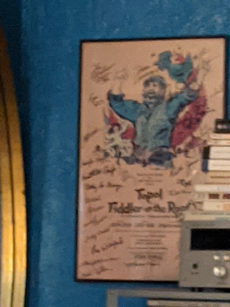 Fiddler On The Roof, Hand Signed Poster By Original Broadway Cast Members In Frame