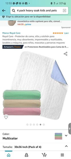 Royal Care Incontinence Bed, Chair and Mattress Pad - Highly Absorbent, Waterproof and Reusable - Machine Washable - for Kids, Pets and Seniors Thumbnail