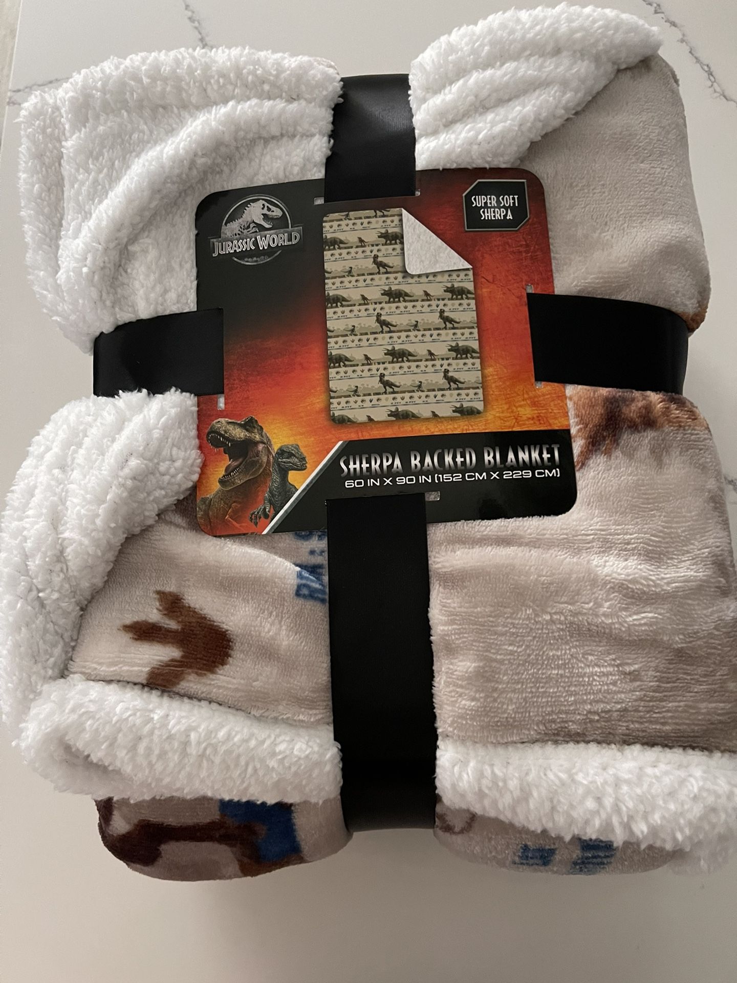 Sherpa Blanket Jurassic World Dinosaur
