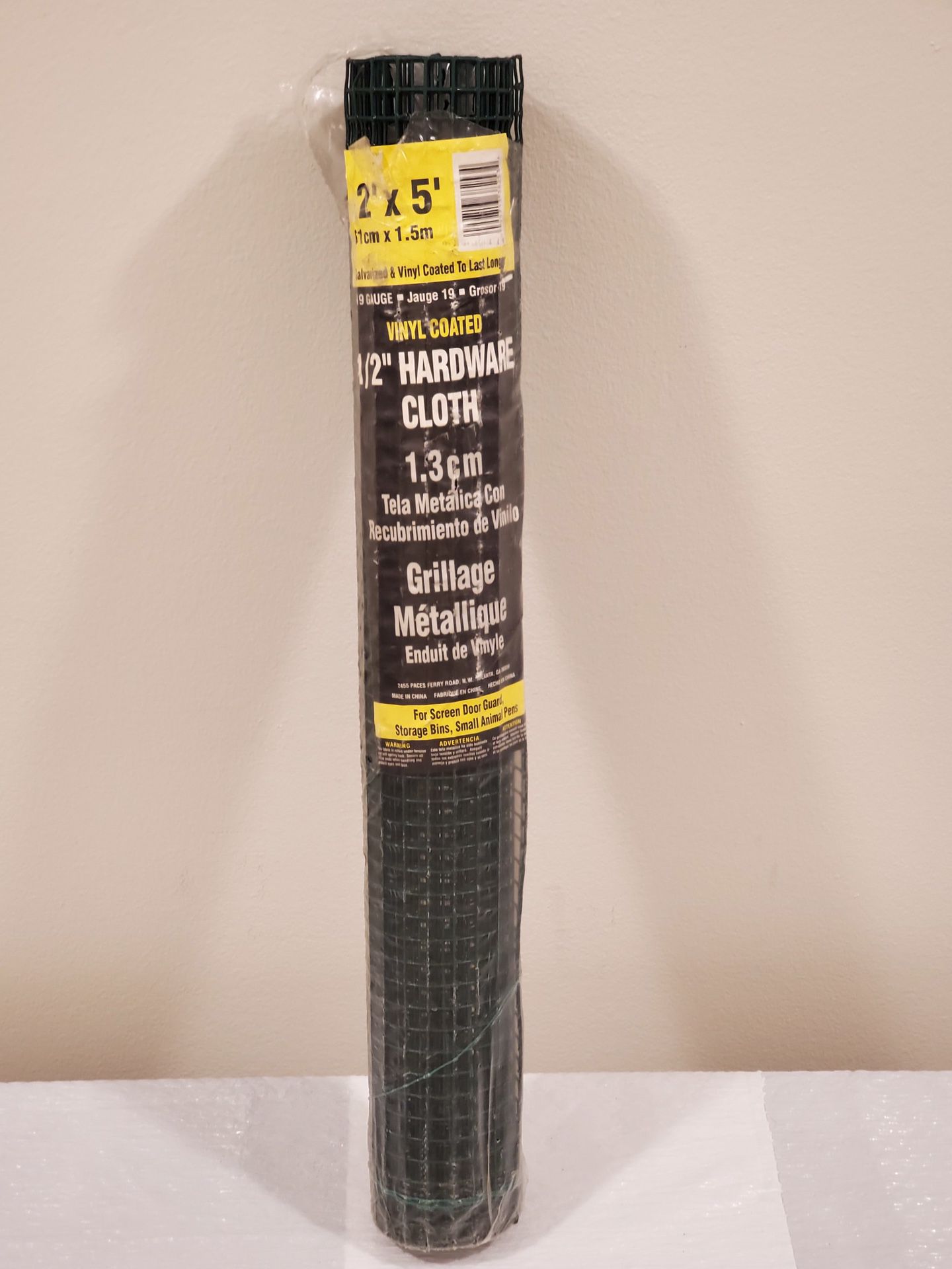 NEW ROLL!! 2’ by 5’ Green 1/2-Inch PVC-Coated Mesh Hardware Cloth - firm price