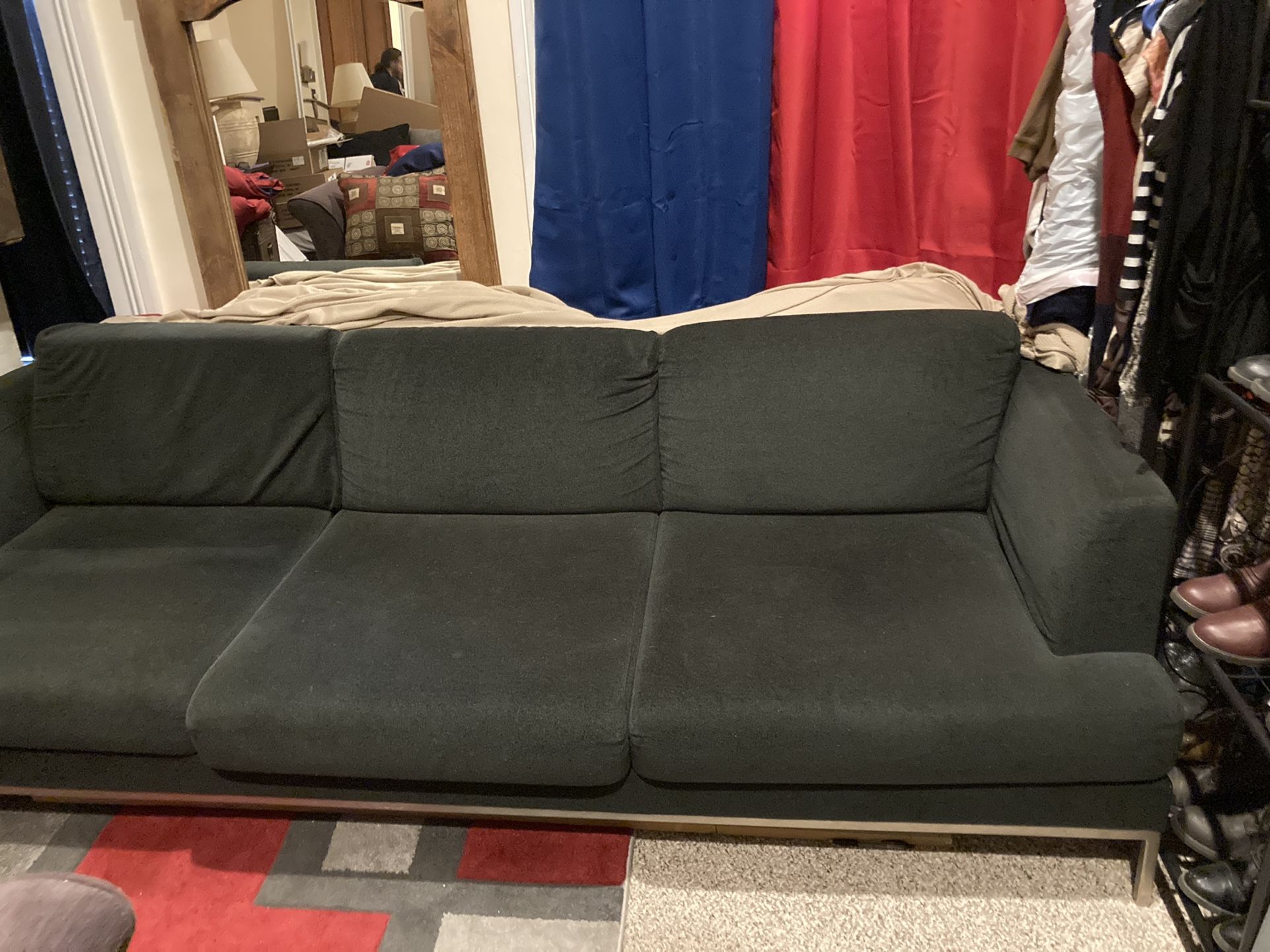 Navy Blue Microfiber Couch