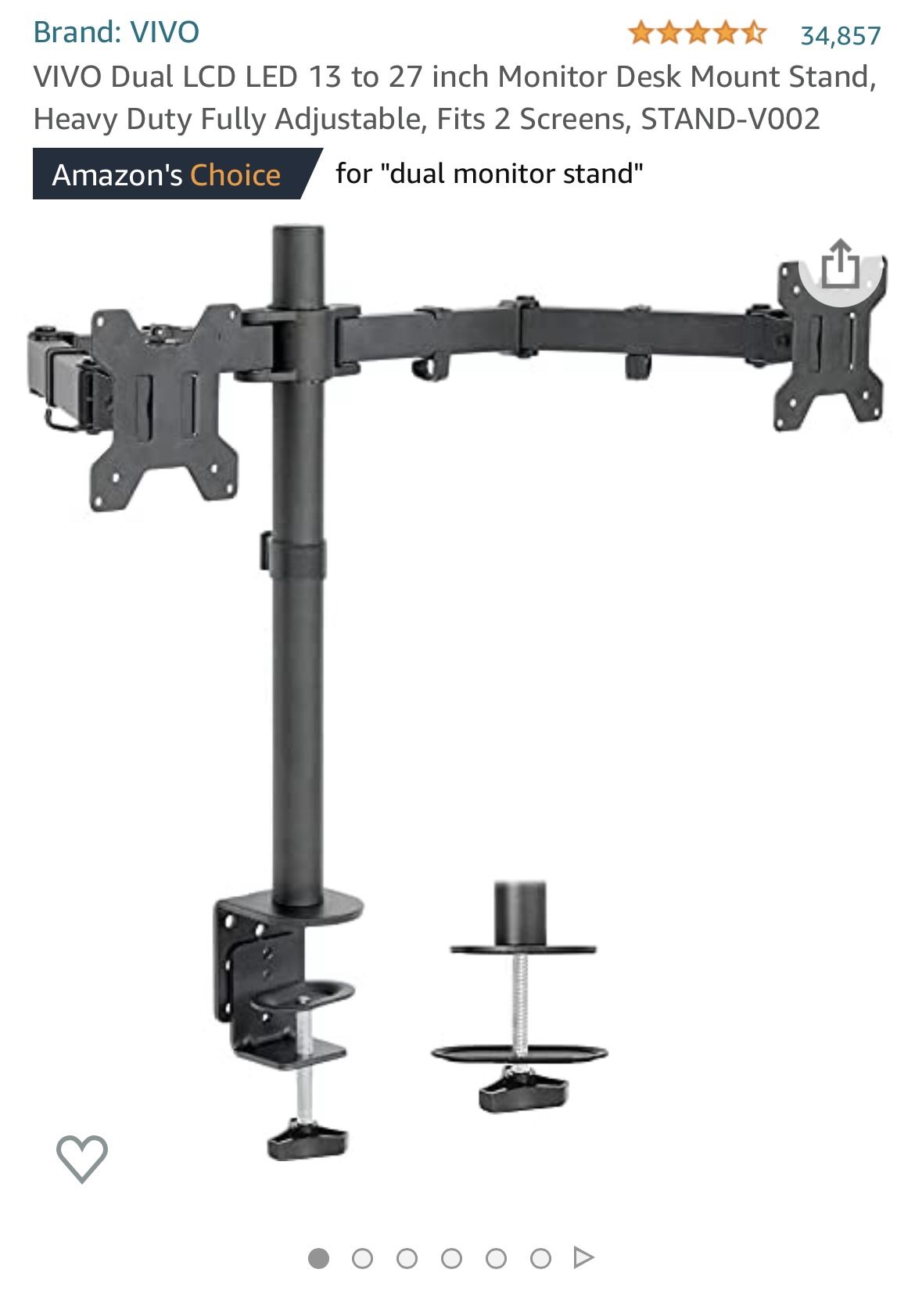 VIVO Dual Monitor Desk Mount Stand