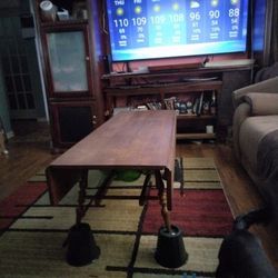 Solid Wood Coffee Table. /Fold Down Sides Drop leaf  Thumbnail