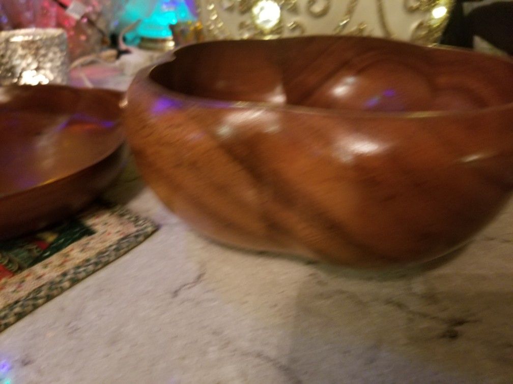Wood bow, platter, and spoon rest