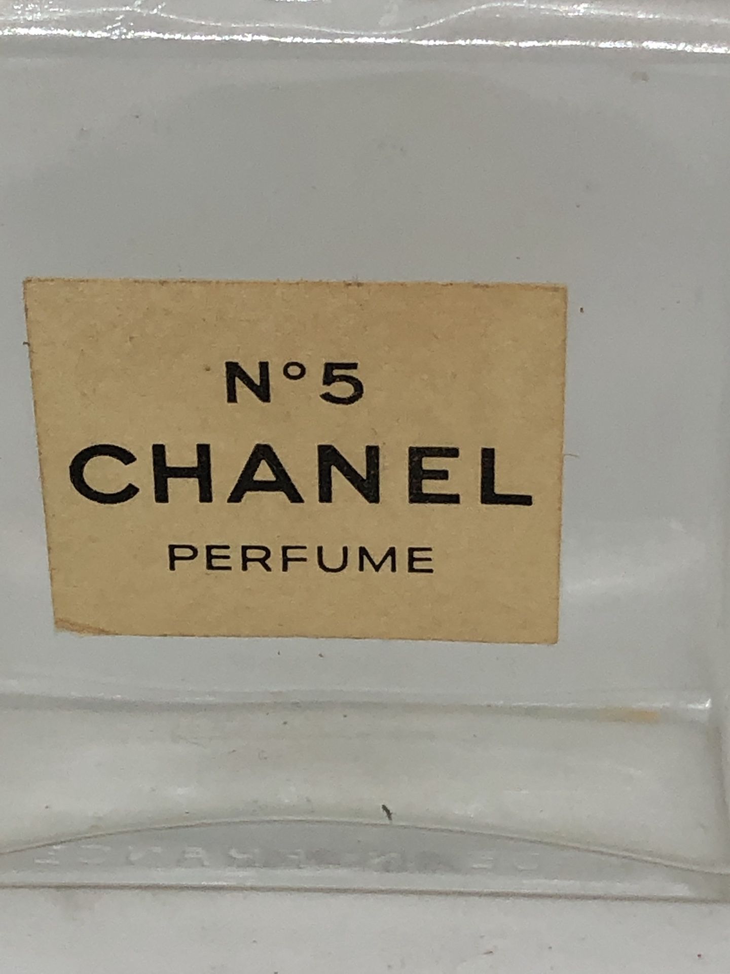 Vintage Perfume Bottle Chanel No 5 Bottle 1950s 1 OZ Open/Empty 3" Height & 1/2 Oz Bottle 