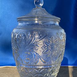 Sunflower Glass Cookie Jar W/ Lid Thumbnail