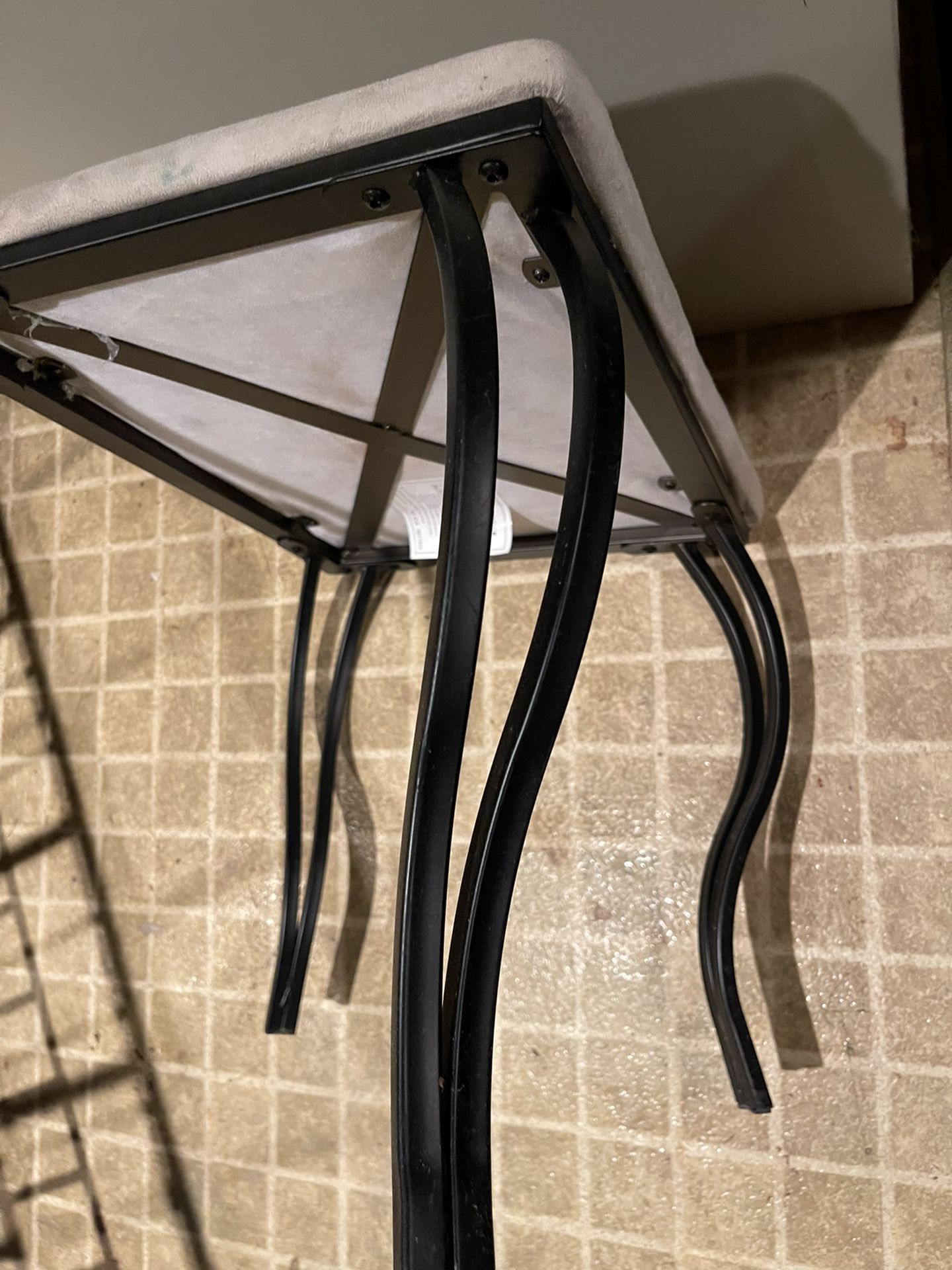 Metal Stool With Cloth Top