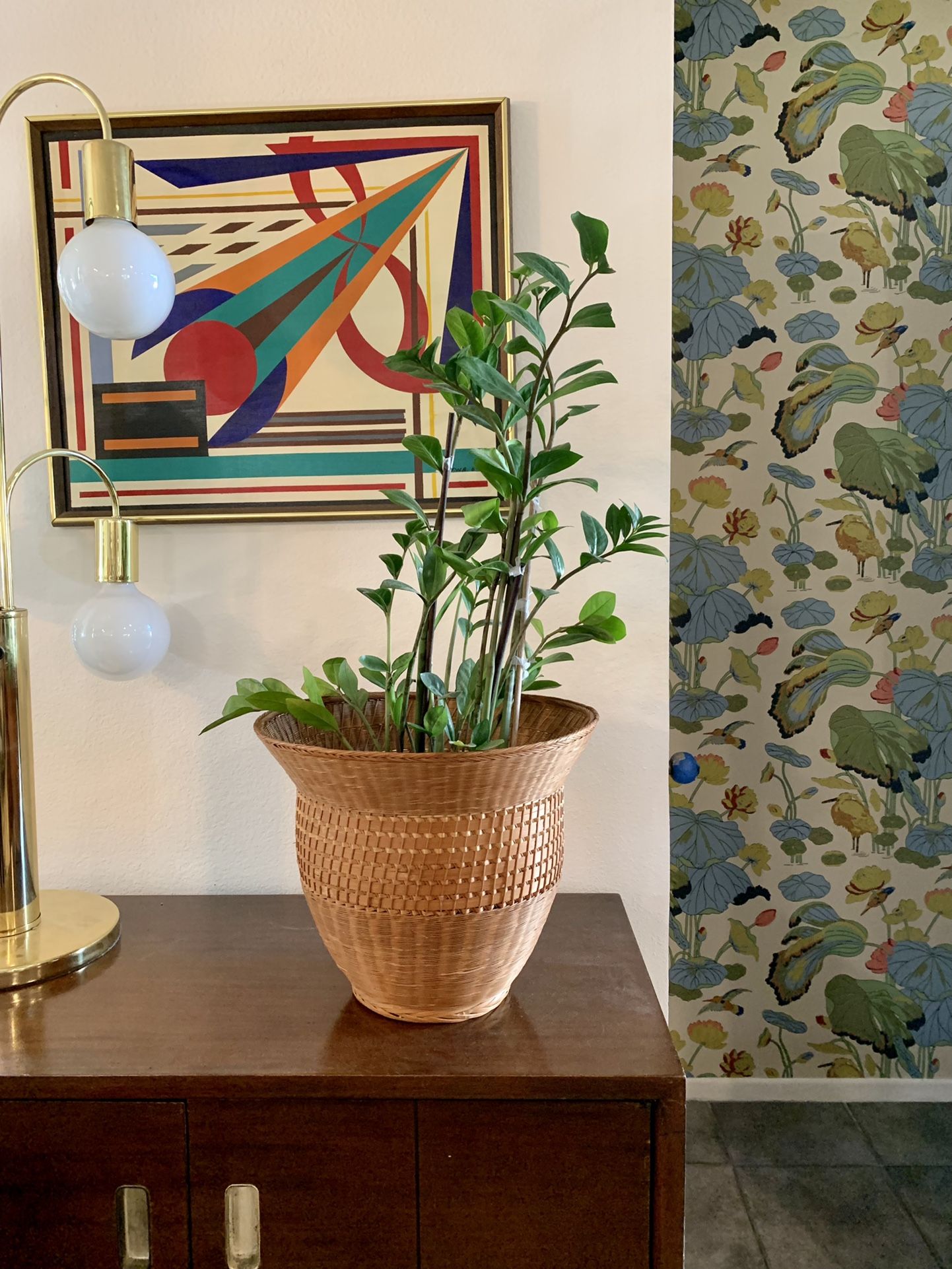 Vintage Basket Hand Woven Plant Basket