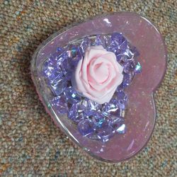 Confetti Decorated Pink Heart Tea Light Holder Thumbnail