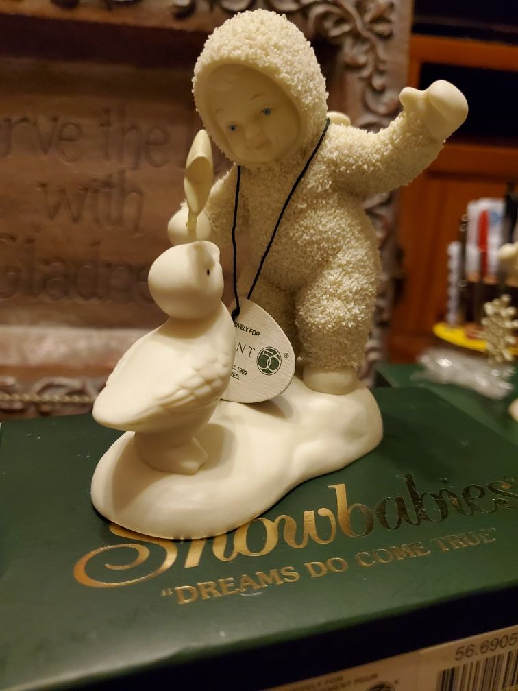 Figura de porcelana antigua de snowbabies nueva