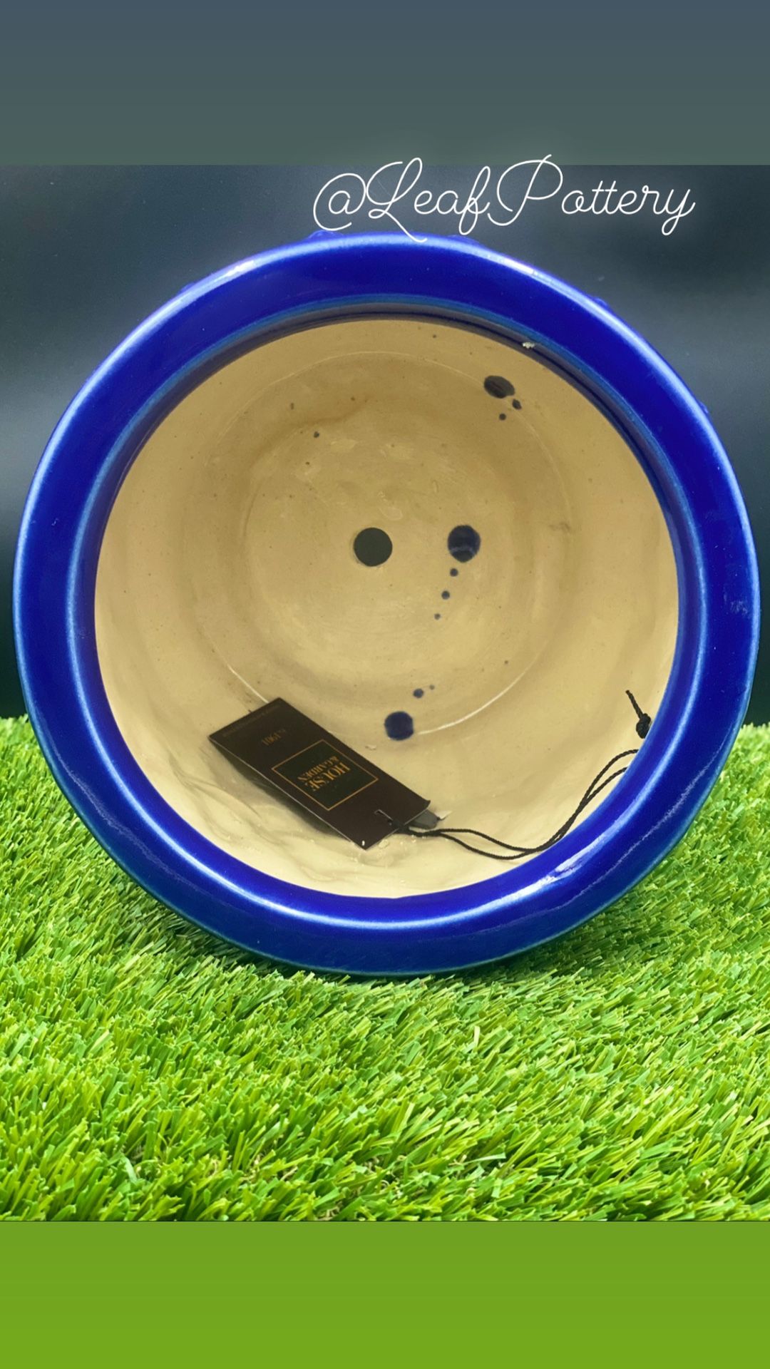 Blue Feathers Ceramic Planter Pot