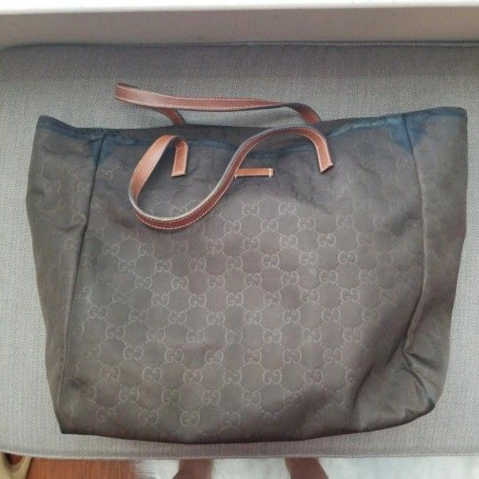 Authentic Gucci GG Monogram Supreme Nylon Tote Bag
