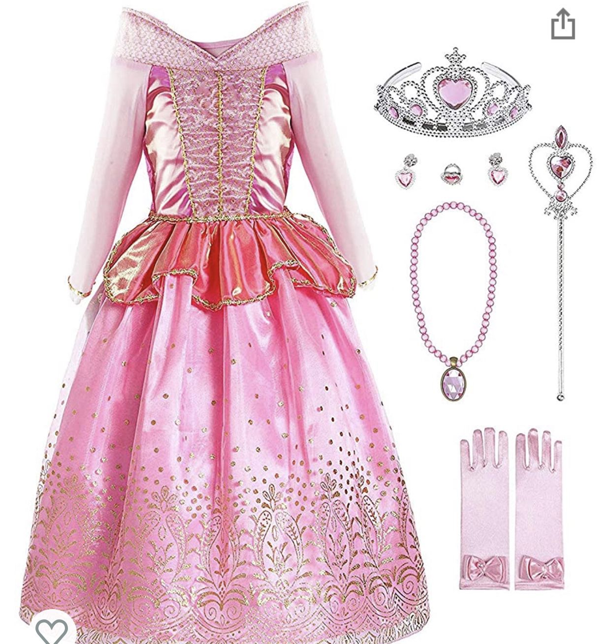 Beautiful Cinderella Halloween/ Dress Up - Pretend Dress & Accessories Size 7/8 - NEW