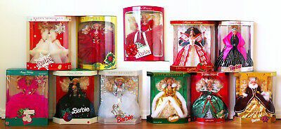 1990s In Box Holiday Edition Barbies , Rare 