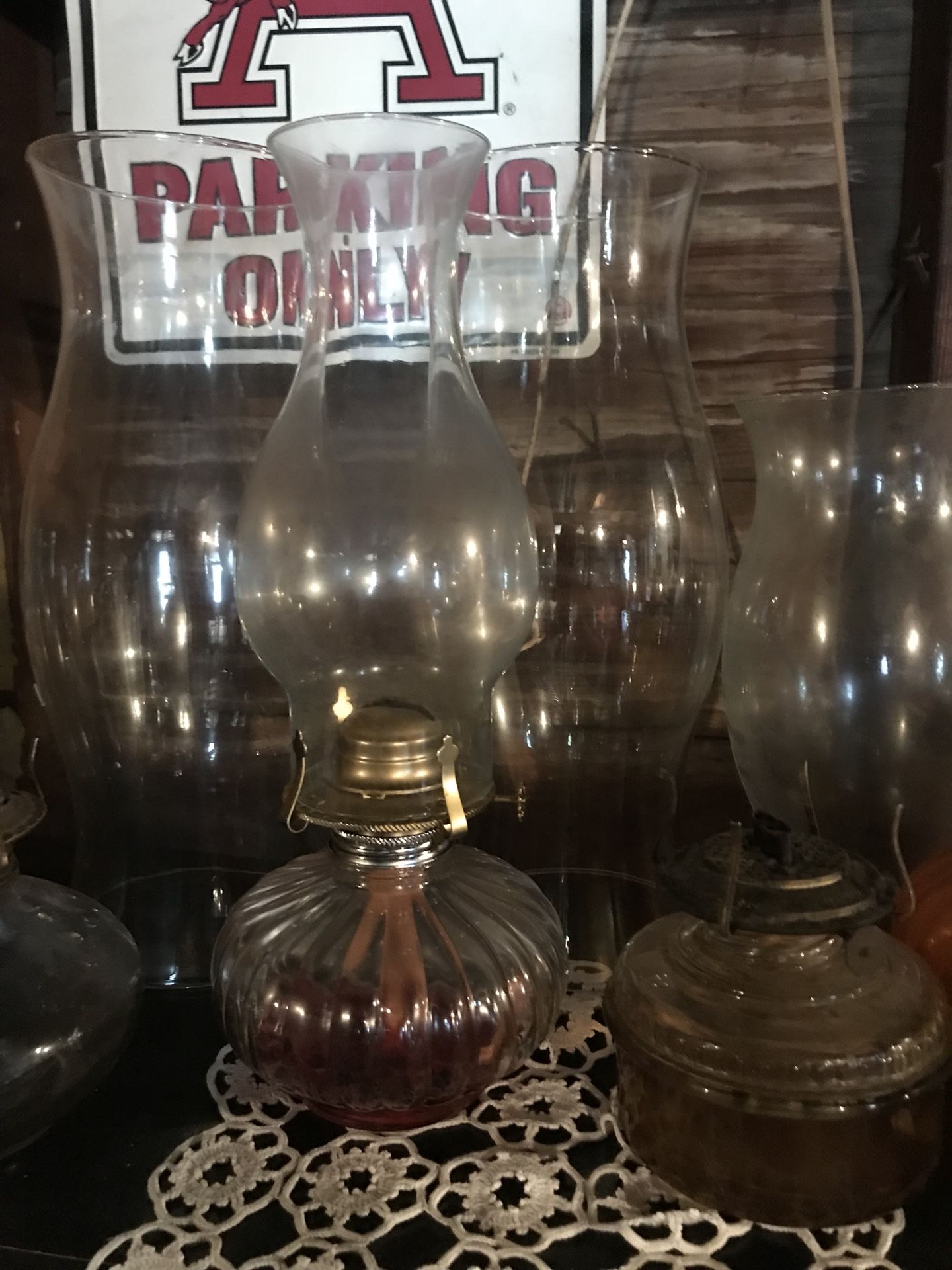 Vintage hurricane lamps ALL