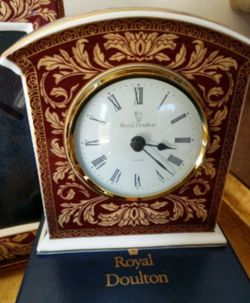 Royal Doulton Porcelain Trio- Frame, Clock And Keepsake Container Thumbnail