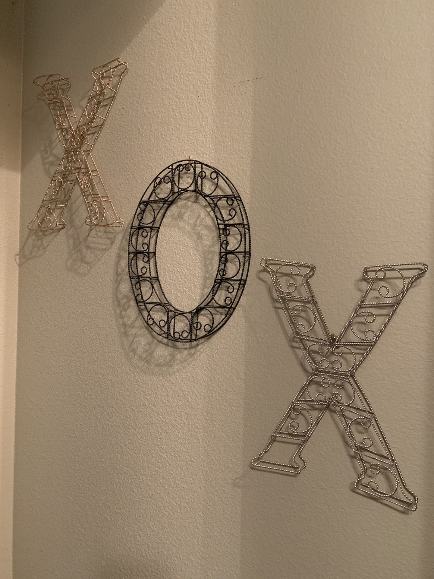 XOX Letters In Wired Metal