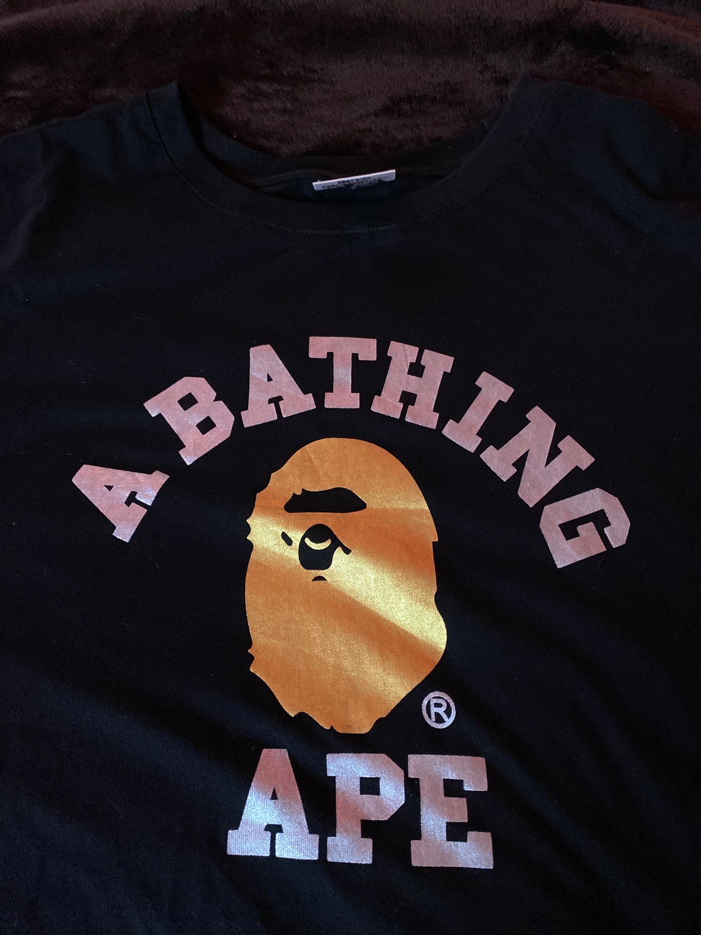 Bape shirt gold sparkle tee
