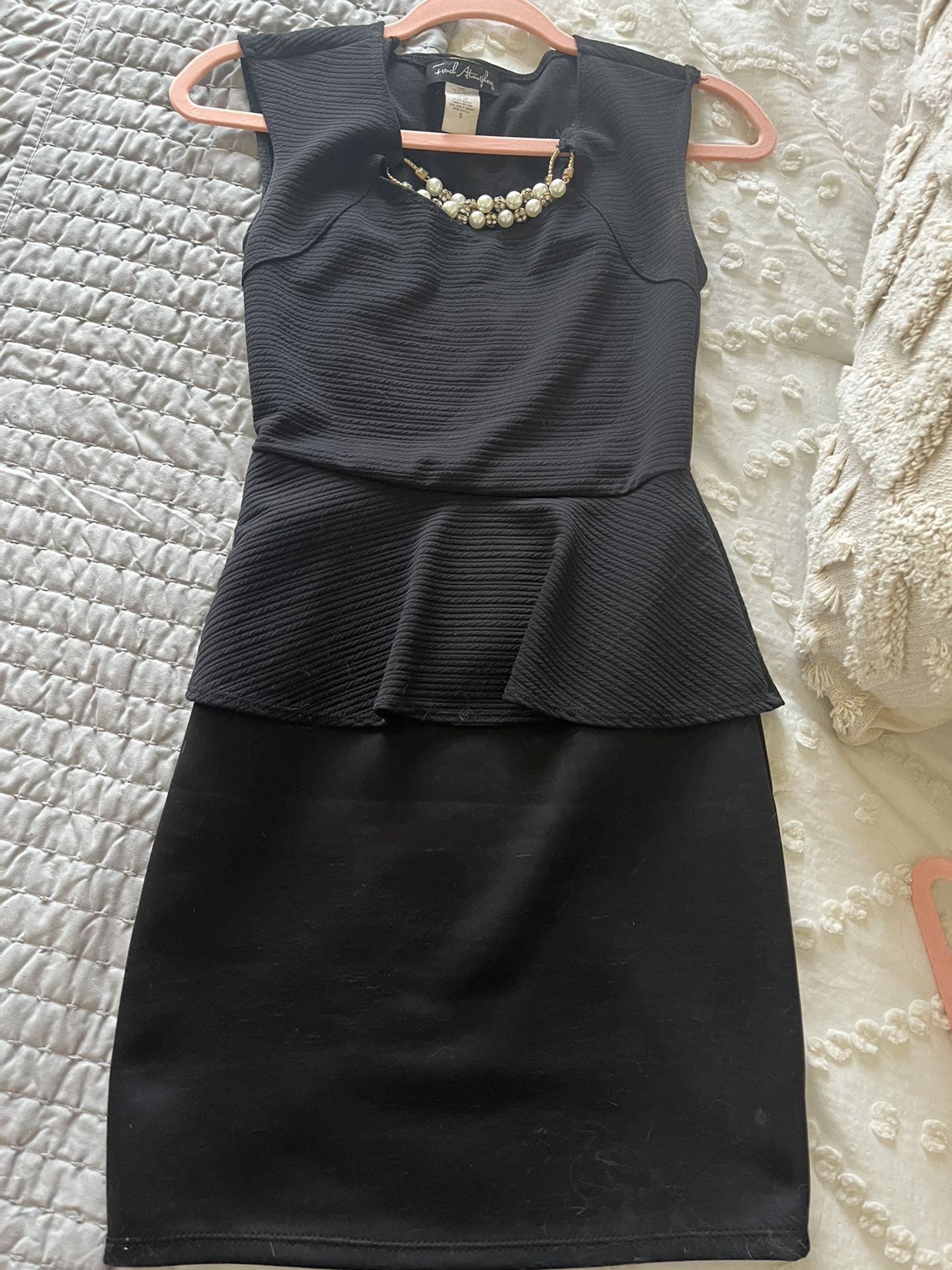 Size S Little Black Dress With Built-in Pearl Necklace