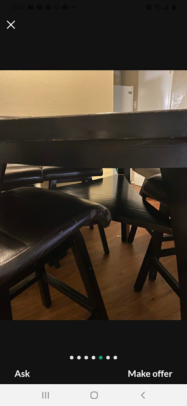 Contemporary Dining Table With Chairs And Bench