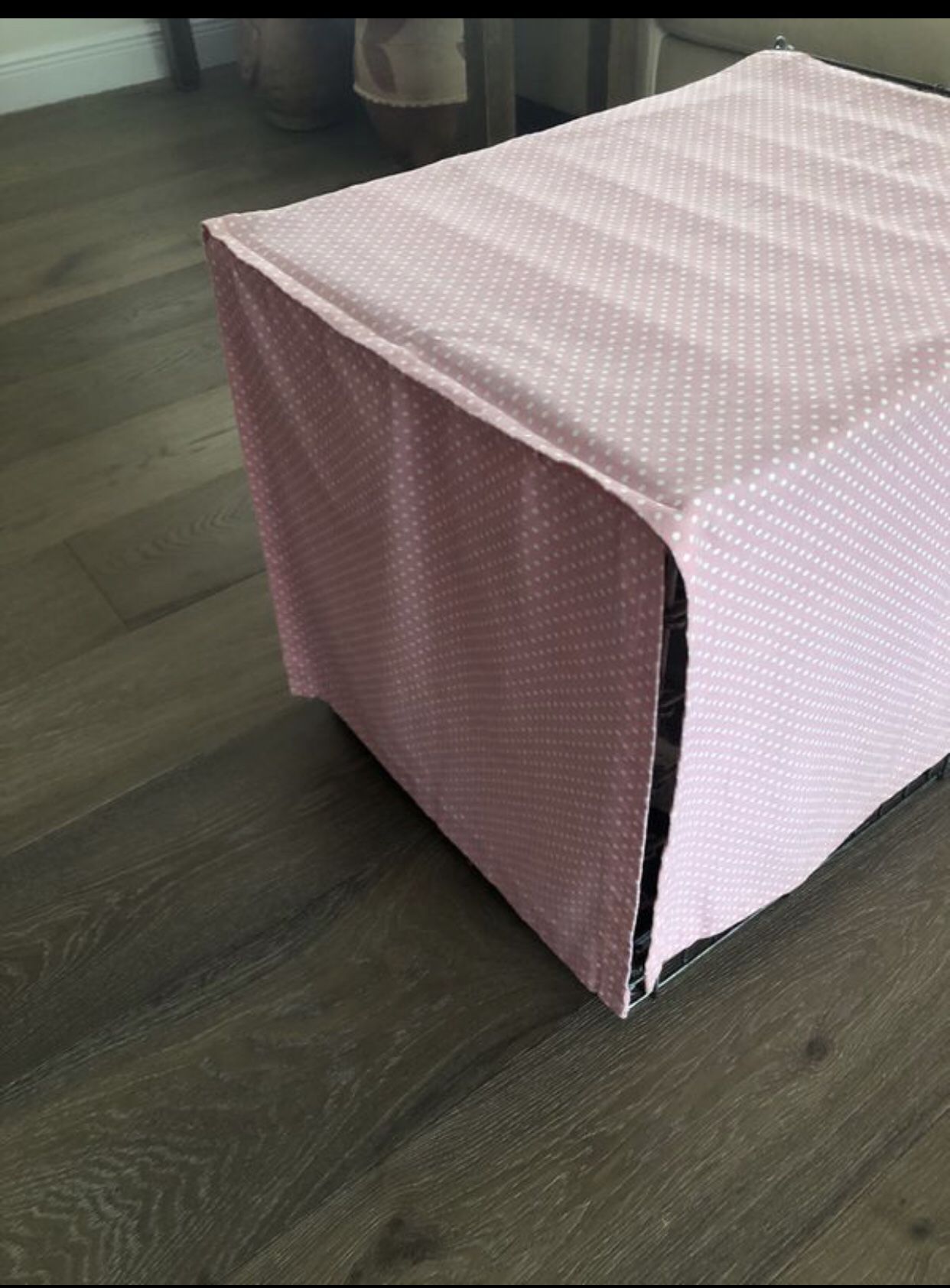 Pink Polka Dot Dog Crate Cover