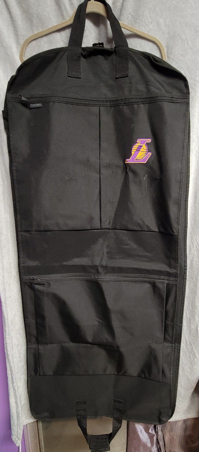 Wally Bags Travel Garment Bag with Pockets Black 52" Embroidered Lakers Logo