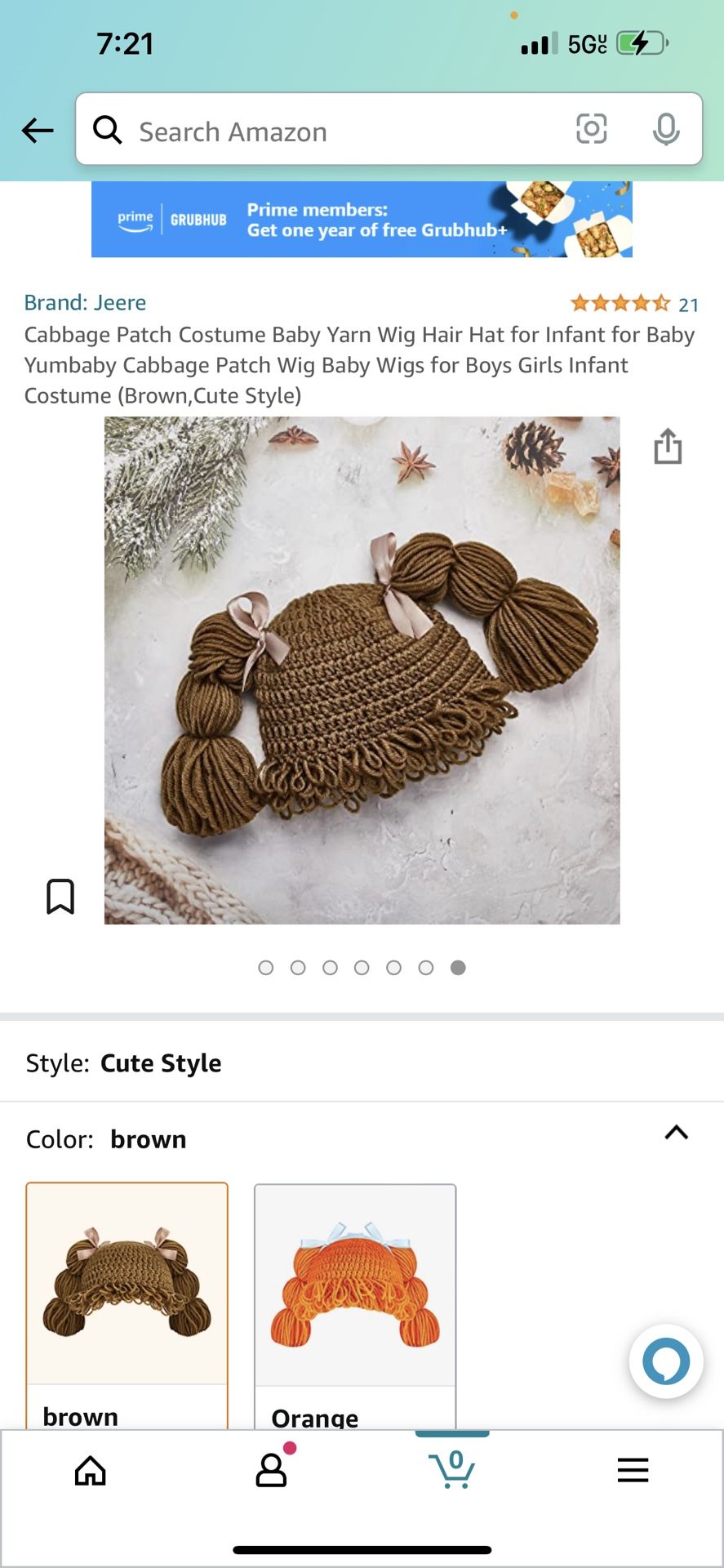 Cabbage Patch Costume Baby Yarn Wig Hair Hat for Infant for Baby Yumbaby Cabbage Patch Wig Baby Wigs for Boys Girls Infant Costume (Brown,Cute Style)