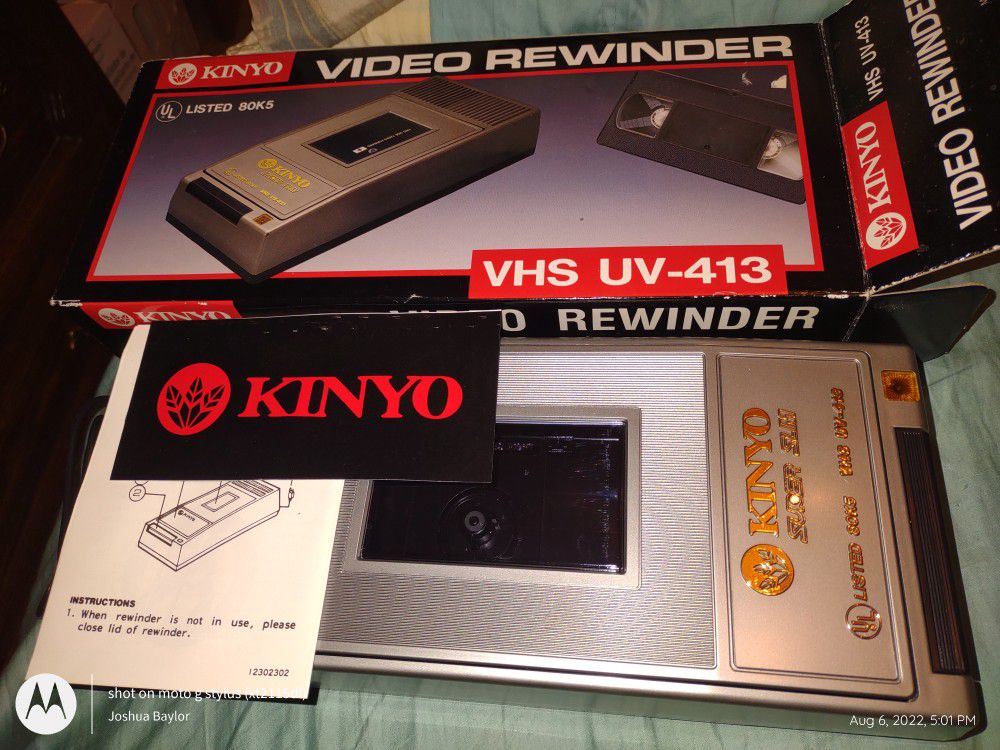 Kinyo Brand New In Box : Vhs Video Rewinder 