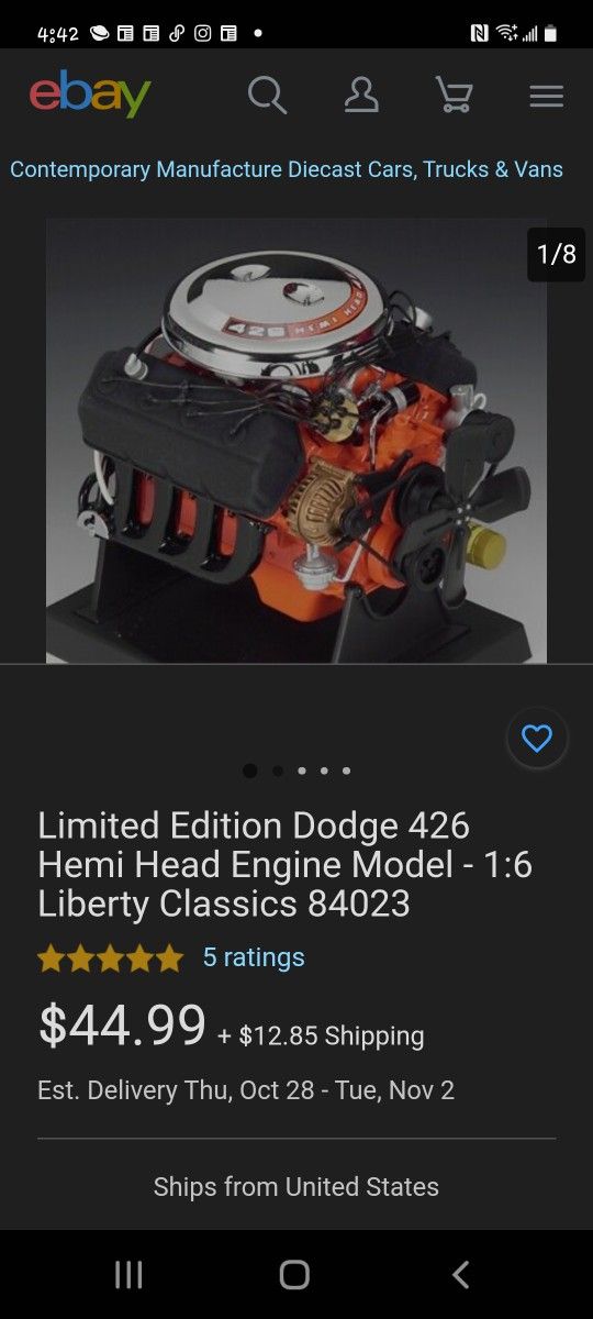 L E Dodge 426 Hemi Engine Model