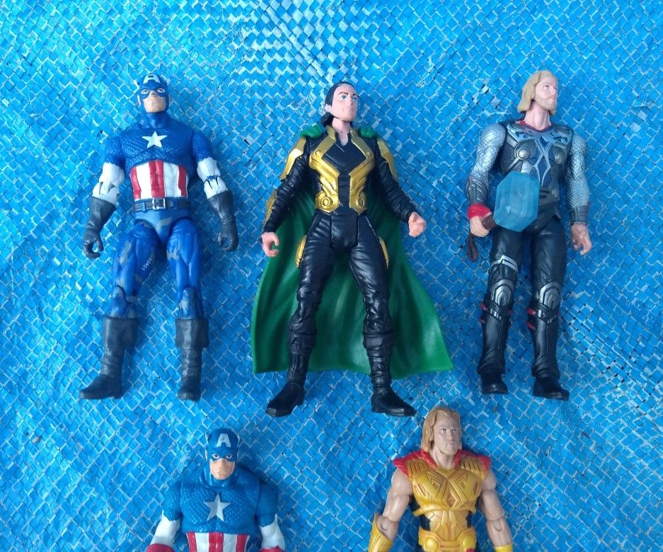 Marvel Universe 3.75" Action Figure Lot Hasbro Avengers Captain America Thor Loki
