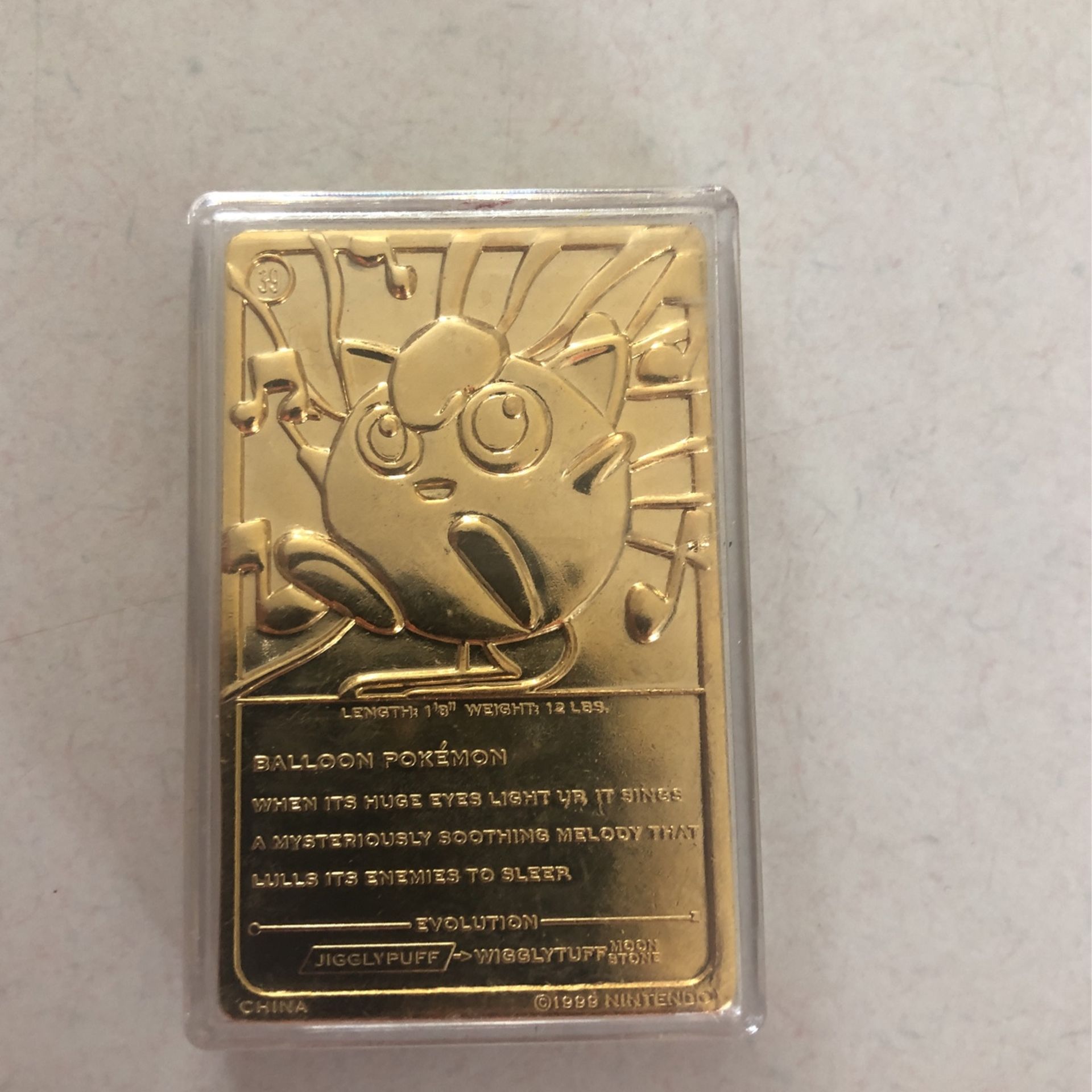 23 Karot Gold Collectible Jigglypuff Pokémon Card
