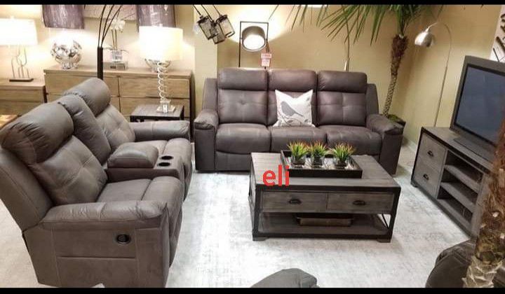 Jesolo Coffee And Dark Gray Reclining living Room Set. Sofa And Loveseat.. Delivery available