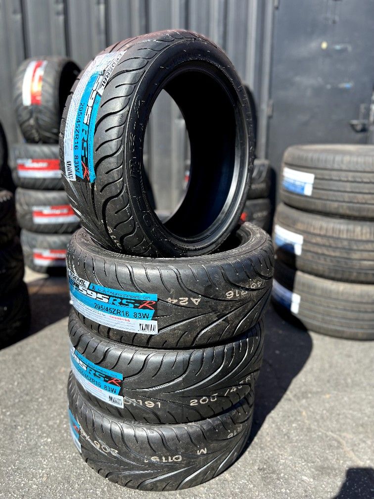 205/45/16 Federal 595rs-r 4 new tires installed and balanced