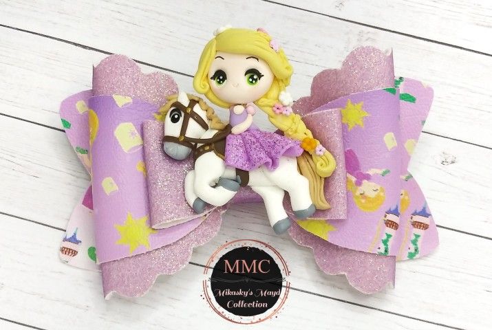 Rapunzel Inspired Clay Bow 🎀 Moño