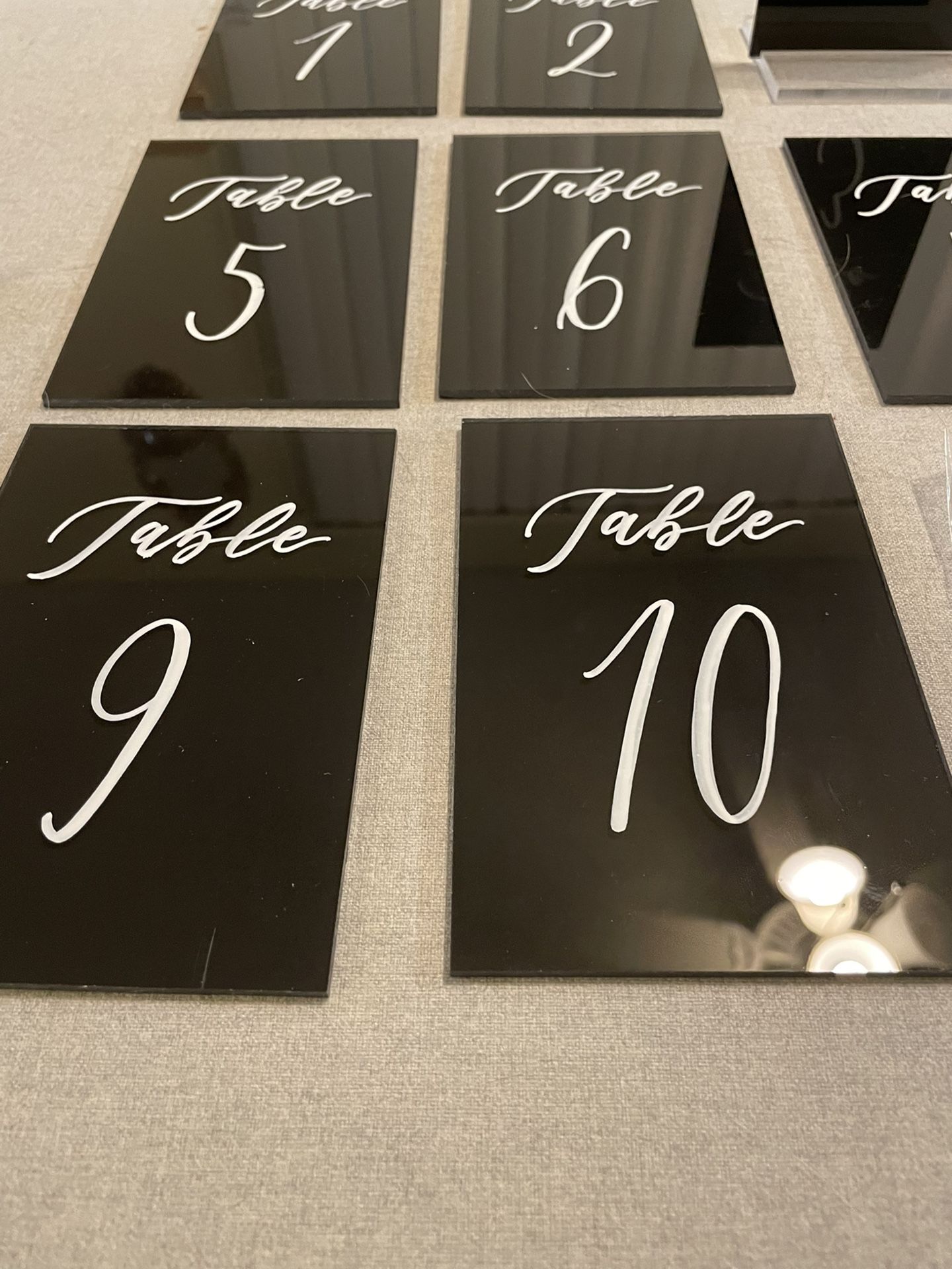 Wedding Table Number Signs