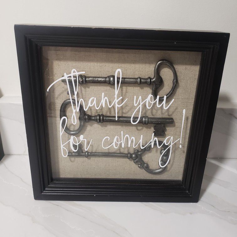 Shadow Box Key " Thank You For Coming " Party 