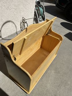 Small Wooden Bench With Storage Thumbnail