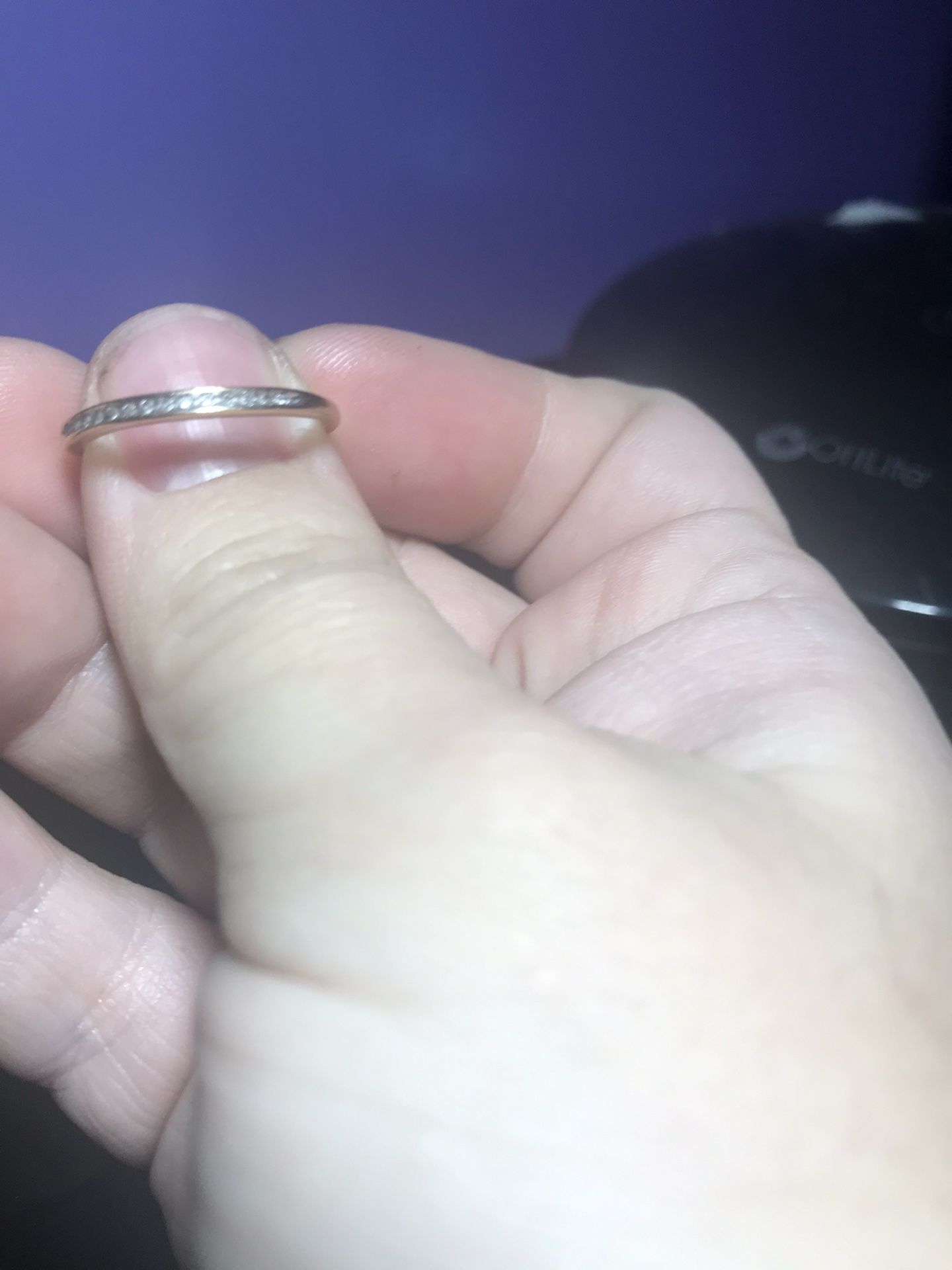 Wedding band and engagement ring