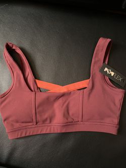 POPFLEX corset sports bra, crimson color size small Thumbnail