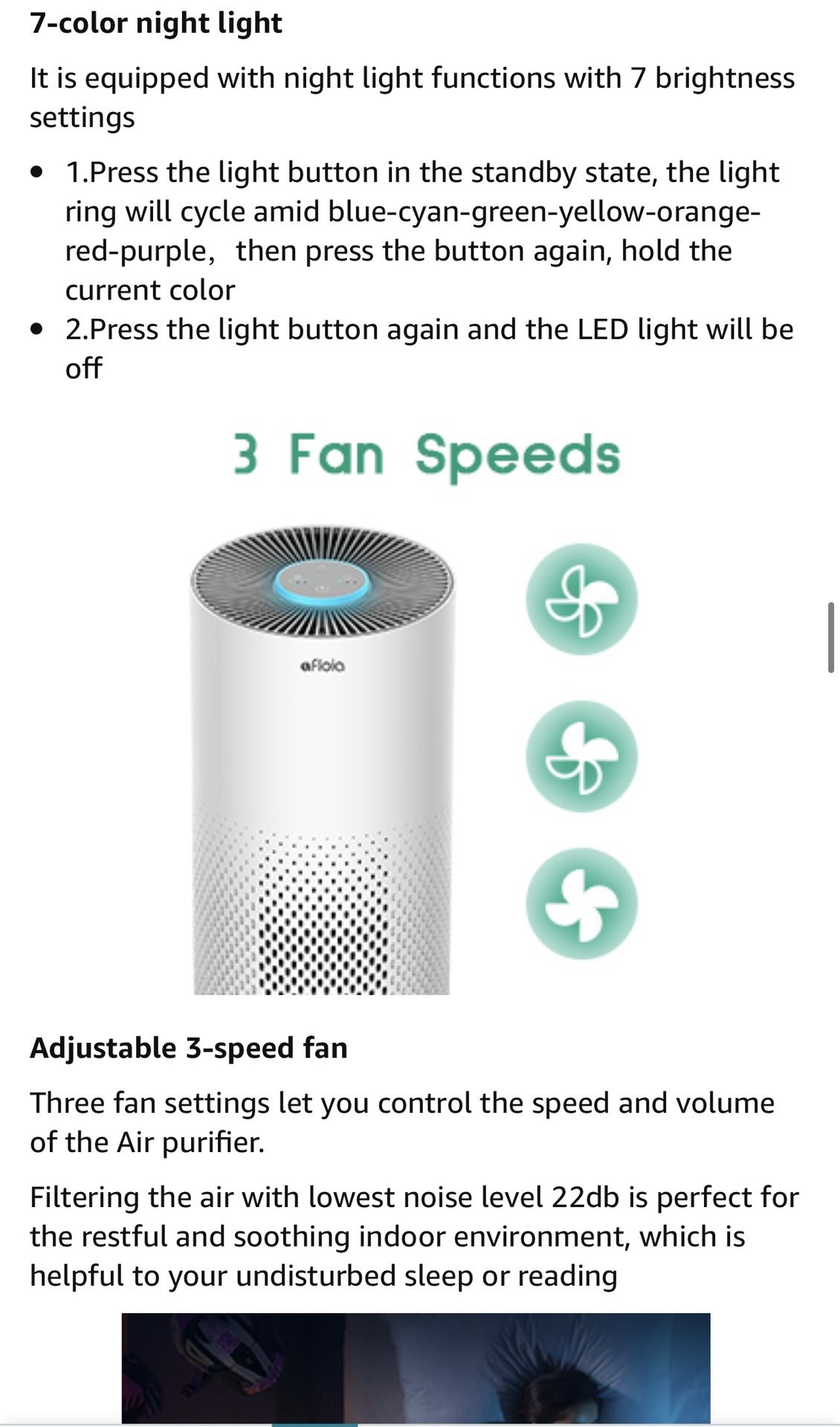 Air purifier/nightlight new